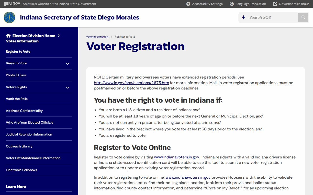 Indiana voter registration and lookup instructions for Mishawaka residents